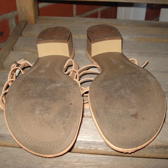 CREAM/BEIGE FLIP FLOPS/SANDALS SIZE 10M - Picture 5 of 6